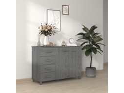 Aparador Hamar 113x40x80 cm Pino Macizo Gris Oscuro