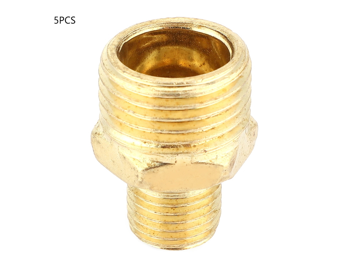 5 Peças De Acessórios De Tubo De Aço Retos Com Rosca Macho Bspt E Conector Rápido (1/4'' Bspt Para 1/2'' Bspt)