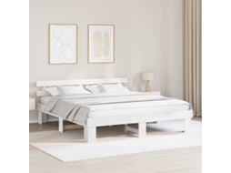Vidaxl Estrutura da Cama com Cabeceira Branco 180 X 200 Cm