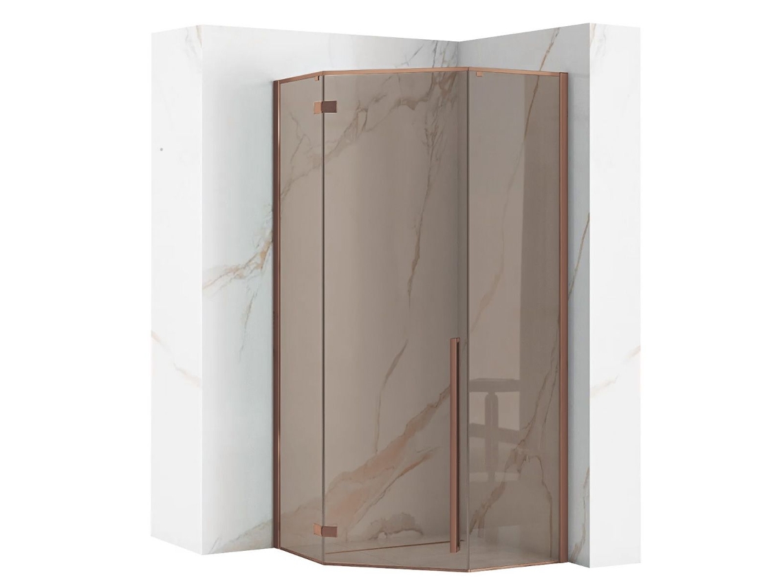 Base de chuveiro Rea Diamond Brush Copper 90x90