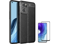 Kit Capa + Película Oppo Find X5 Lite Rugged Leather Preto
