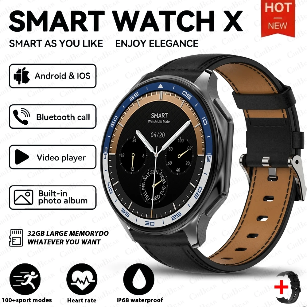 Smartwatch , 4 Gb de Ram, Efeito Visual Surround 3d MDUG (faixa Preta)