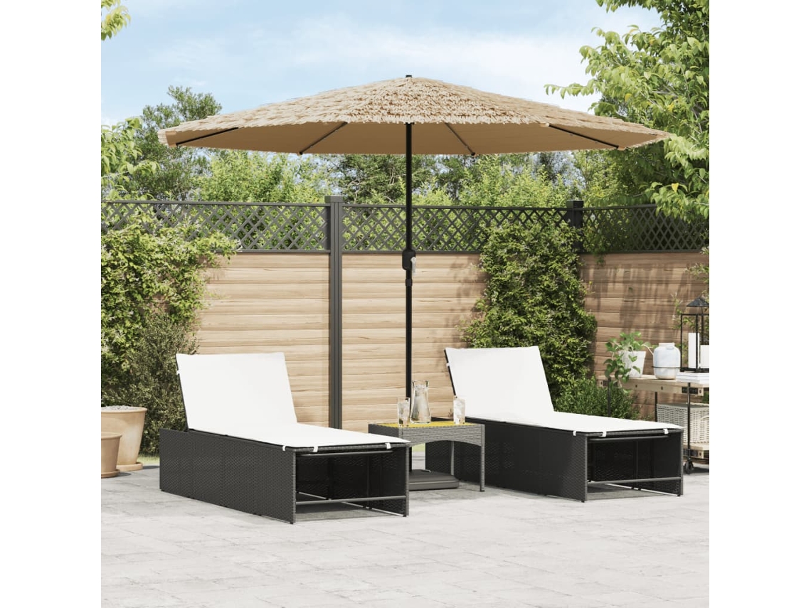 Vidaxl Guarda-sol C/ Luzes Led E Poste De Aço 324x324x247 Cm Castanho