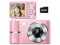 Câmera Digital Infantil com Zoom 16x, Antichoque, Compatível Usb, Inclui Cartão Sd 64gb DIGISAND