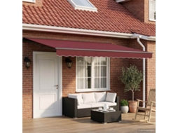 Vidaxl Toldo Retrátil Elétrico Bordô E Antracite 4 × 3,5 M
