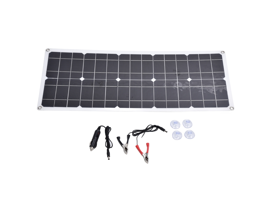 Laxiscreed Painel Solar Portátil De 50w Flexível Com Portas Usb Duplas Em Silício Monocristalino