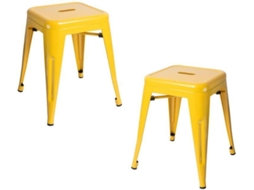 Pack 2 Bancos Torix Pequenos 45 Cm - Amarelo