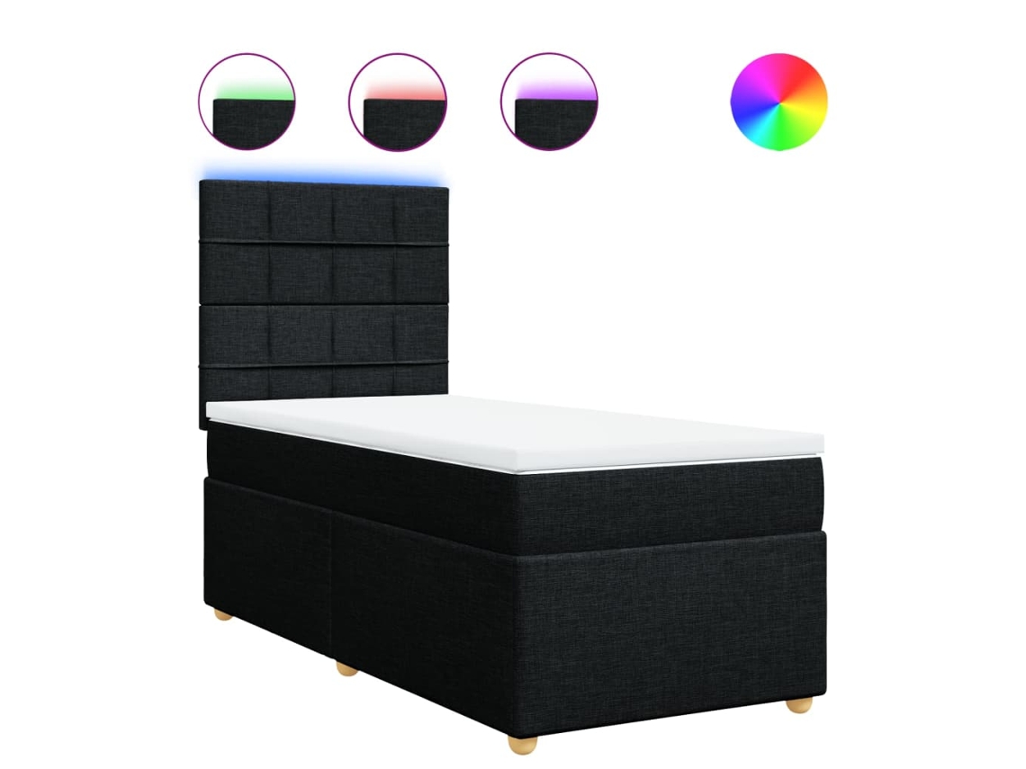 Box Spring Bed, Box Spring Beds Vidaxl Preto Tecido (80 X 200 Cm)