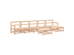 7 Pcs Conjunto Lounge de Jardim Pinho Maciço MAISON EXCLUSIVE
