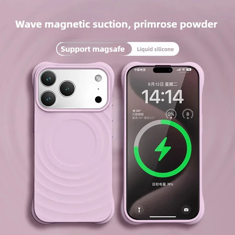 (roxo, Iphone 15) Capa Para Celular, Compatível Com Magsafe, Silicone Líquido, Resistente A Riscos