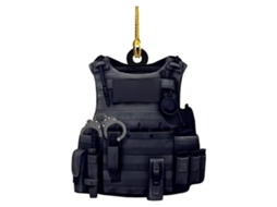 Pingente de Natal Equipamento Policial Decoracao Arvore de Natal Ornamento Pendurado