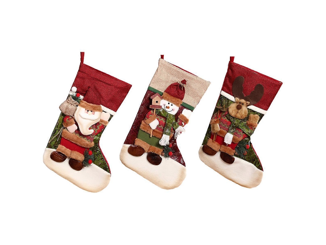 Meias De Natal Meias De Natal Meias Grandes Para Entregar Personagem Papai Noel Boneco De Neve Rena Floco De Neve Olysi Shop