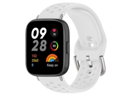Bracelete para Redmi Watch 3 Esportivo Silicone com Fivela Prateada Branca XIAOMOYU