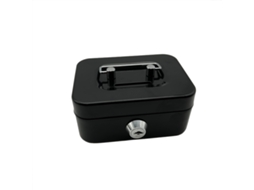 Cofrinho Criativo Preto Com Chave, Caixa De Metal Portátil Para Moedas, Pequena E Compacta, Para Dinheiro E Objetos De Valor, 11, 5 X 8, 5 X 5, 8 Cm