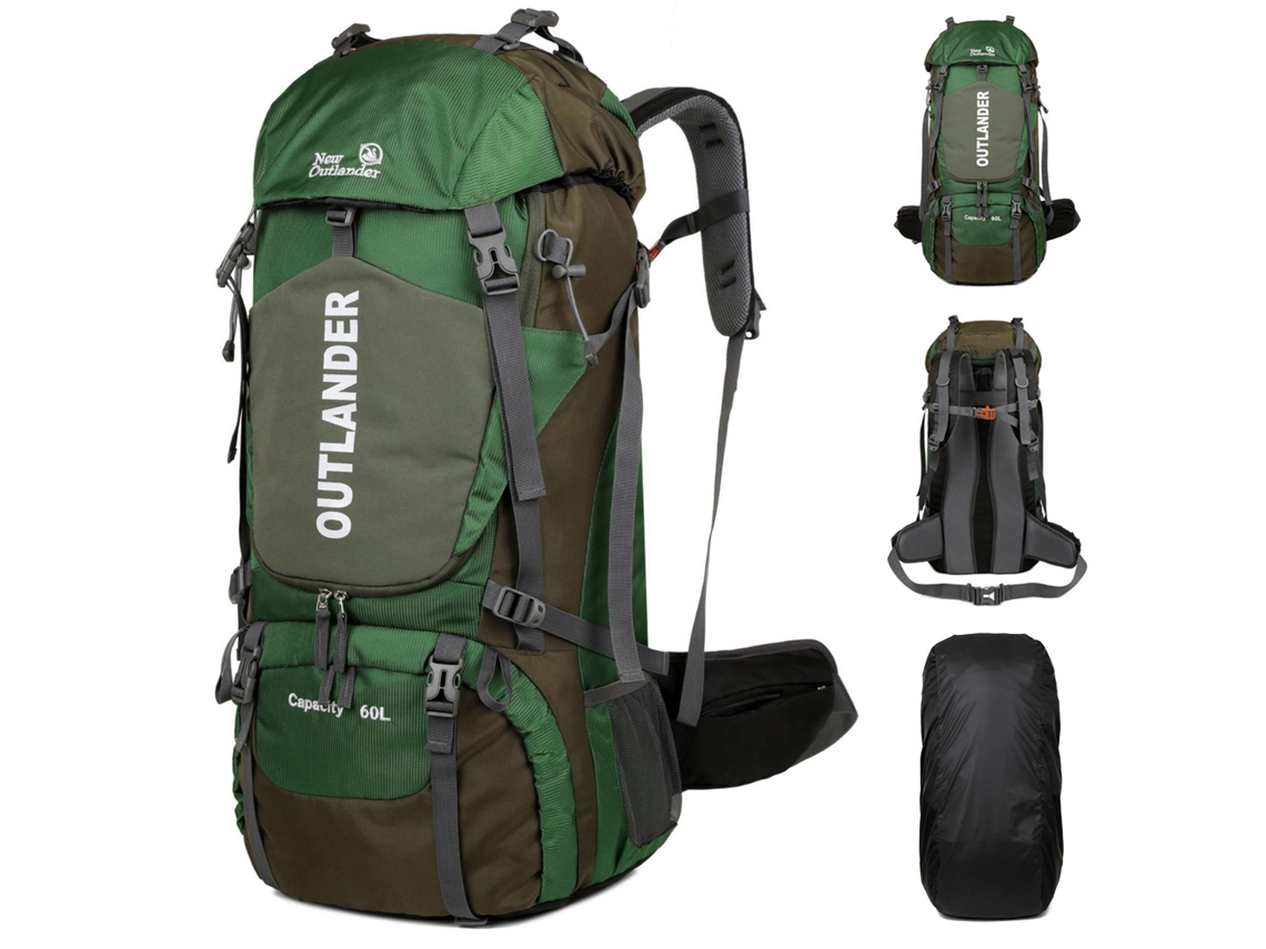 Mochila de Trekking 60l Impermeável com Capa de Chuva