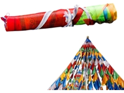 Bandeiras Triangulares Decoração Cultural 19,7 Cm Kit de 25 Bandeiras Tibetanas Triangulares, para Jardim, Quintal, CHABERLU