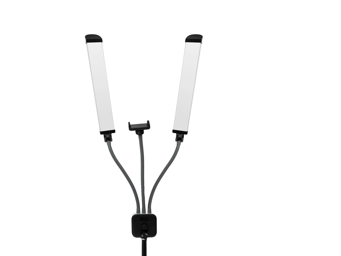 Luz De Preenchimento Led, Temperatura De Cor Ajustável, Design De Braço Duplo, Preto