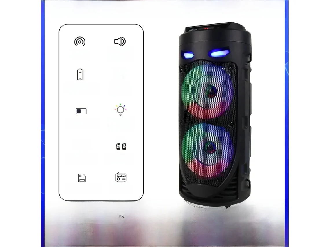 Mini alto-falante MDUG com subwoofer, MP3, azul