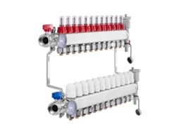 Conjunto De Coletor Radiante Inox 12 Vias Com Termómetros E Acessórios Tekmaquinas