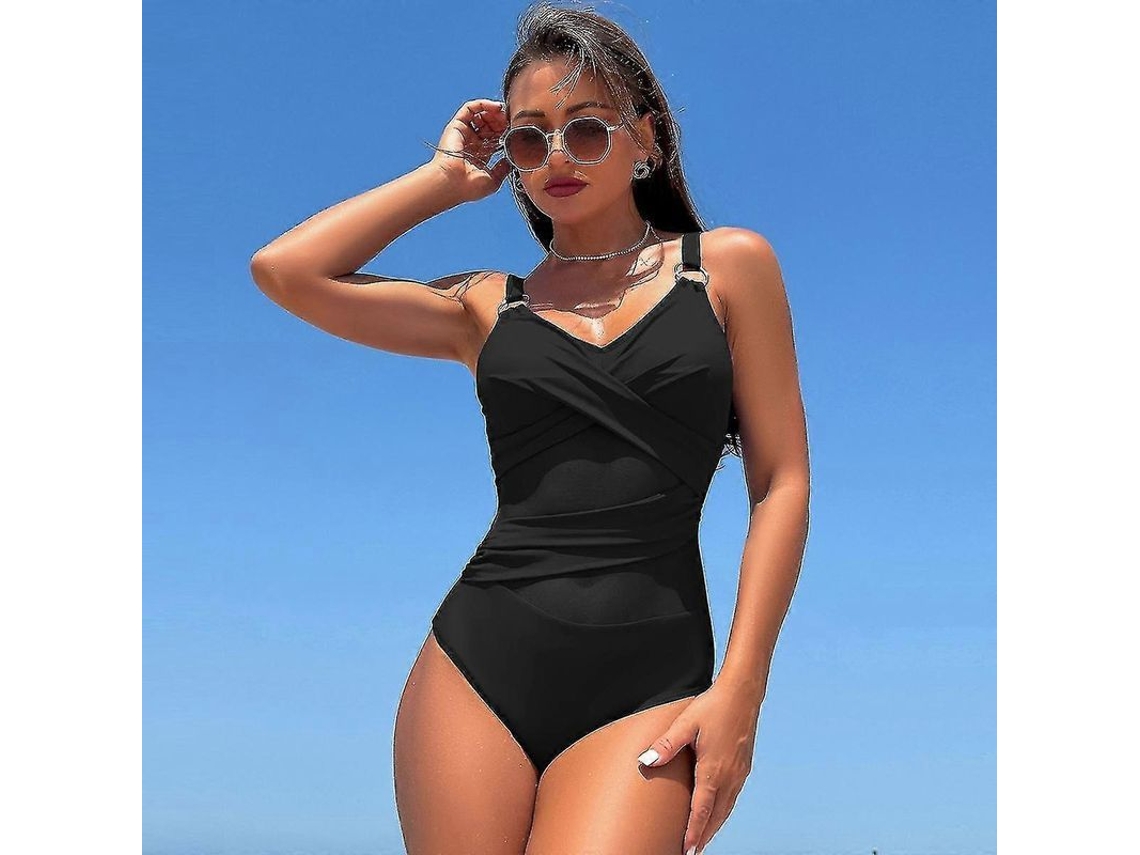 Fasst traje de Baño Entero Nylon para Mujer con Control de Barriga, Cuello V, Sexy | S/MARCA