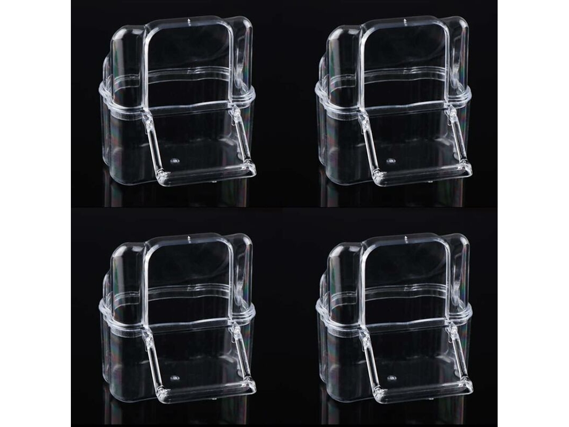 Conjunto de 4 Comedouros de Plástico para Gaiola para Pássaros AQUAFORGE
