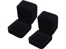 Conjunto De 2 Caixas De Veludo Para Anéis De Noivado, Caixas De Presente Clássicas Para Anéis Individuais. Hengjian