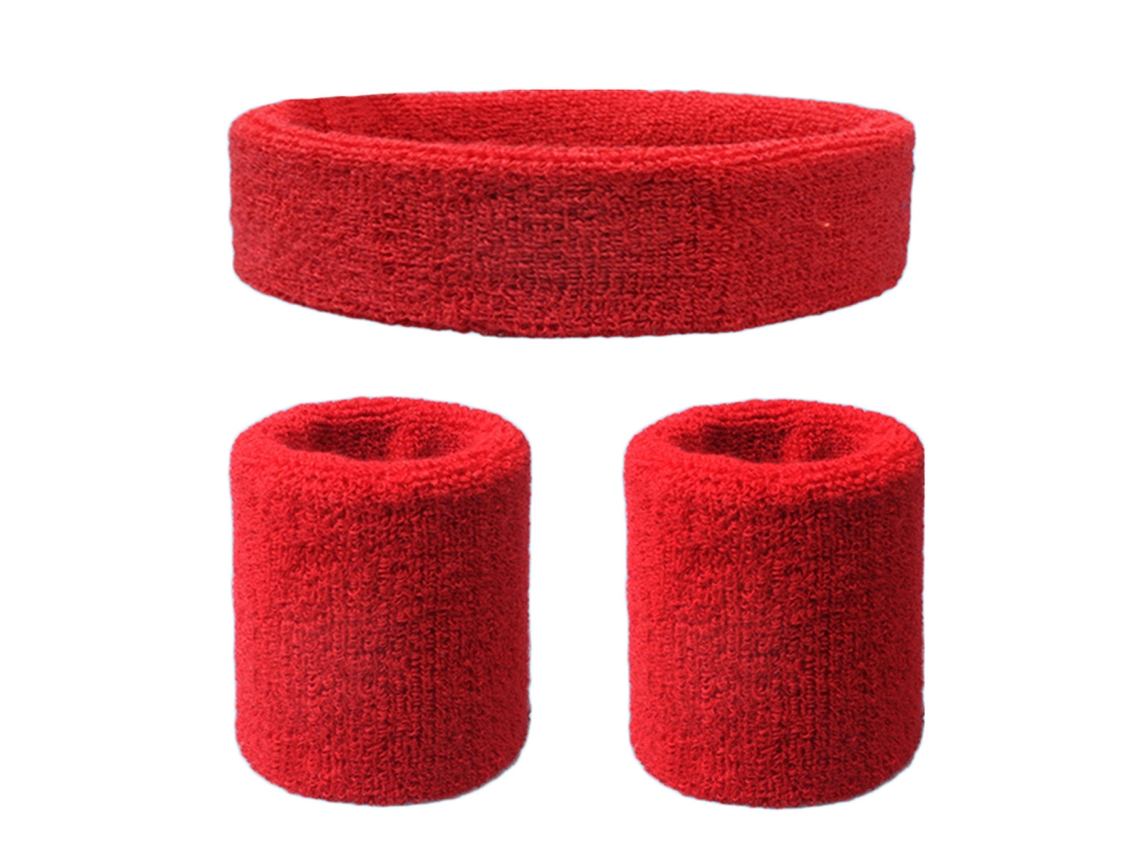 Faixa De Cabeça E 2 Faixas De Pulso Elásticas Antiderrapantes Para Suor, Faixa De Suporte Para Pulso Para Corrida, Futebol E Tênis