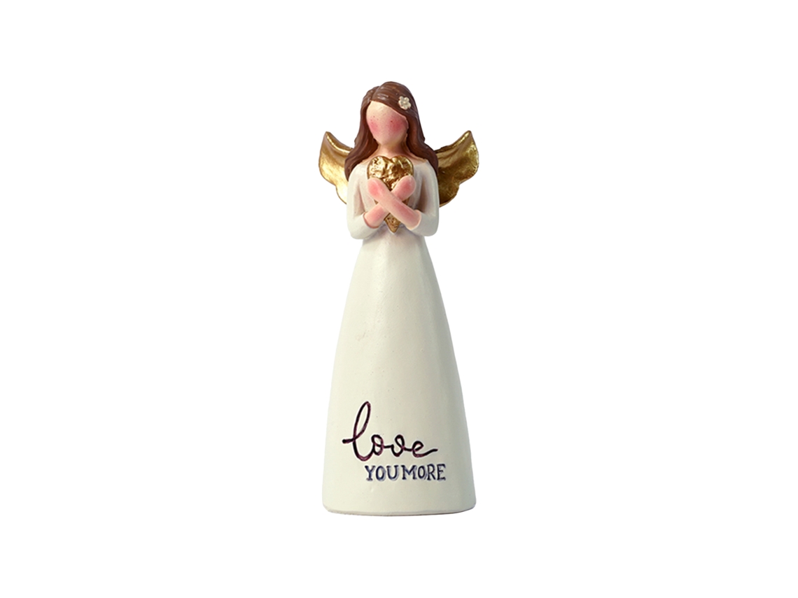 Figura Anjo Com Coração Decorativo Presente Casa