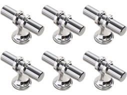 Conjunto De 6 Puxadores Prateados Para Armários, 5cm 1, 97, Em Aço Inoxidável, Com Furo Único, Ideais Para Cômodas