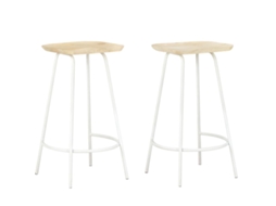 Vidaxl Bancos De Bar 2 Pcs Madeira De Mangueira Maciça