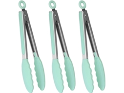 Pinças de cozinha práticas, pinças de silicone para cozinhar, pinças para grelhar, conjunto de 3 Slowmoose