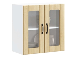 Vidaxl Armário De Parede De Cozinha Porta Vidro Lucca Carvalho Sonoma