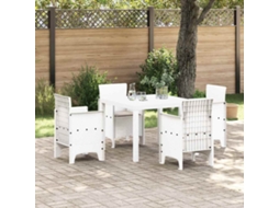 Vidaxl Conjunto De Jantar Para Jardim 5 Unid. Branco Polipropileno