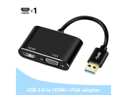 Estação De Ancoragem Bestvite Usb Para Hdmi, Usb Para Vga, Usb 3.0 / 2.0 Para Hdmi Multi Display Video Converter Preto