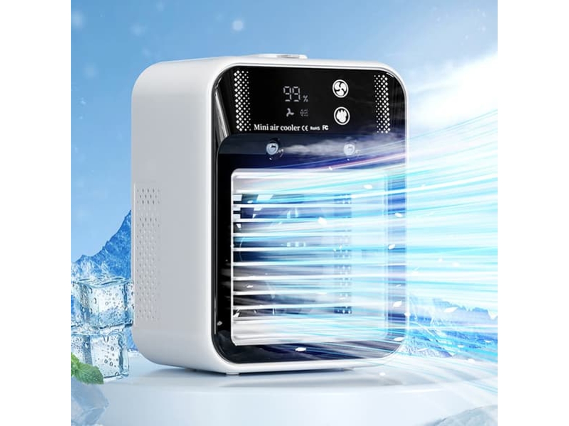 Climatizador Portátil 4 em 1 com Tela Lcd, Usb e Ventilador Recarregável AQUAFORGE