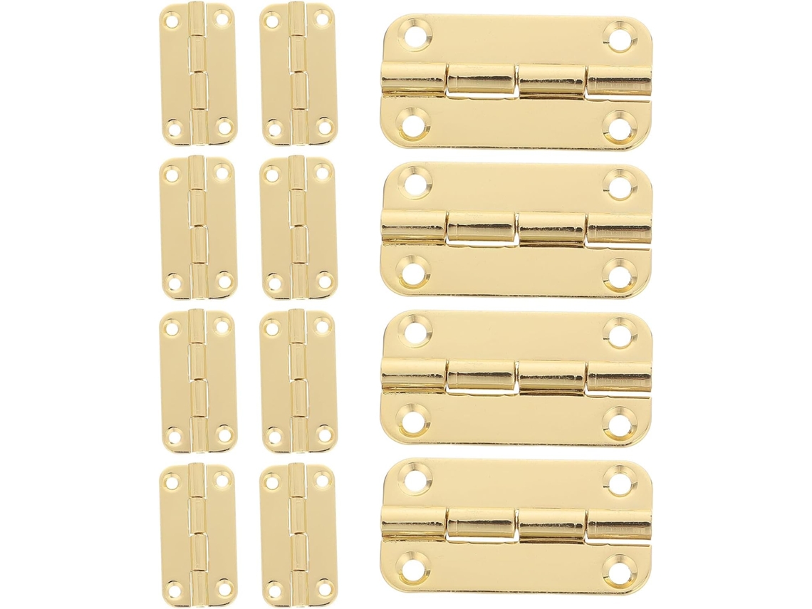 Conjunto De 12 Dobradiças Ferro Antigas Para Armários, Com Cantos Arredondados E Estrutura De Quatro Furos, Ideais Para
