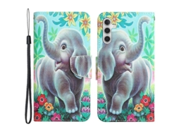 Funda Para Samsung Galaxy A35 5g De Cuero Pu Con Patrón De Elefante Estilo Cartera Soporte Multicolor Elefante Multicolor