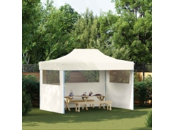 Vidaxl Tenda Dobrável Profissional Festas 3 Paredes 3x4m Aço Cor Creme