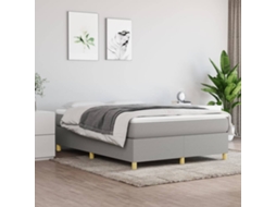 Vidaxl Estrutura de Cama com Molas 140x190 Cm Tecido Cinzento claro