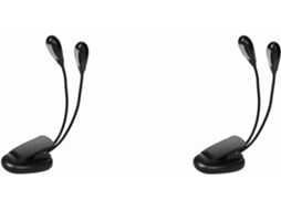 Conjunto De 2 Luminárias Leitura Acuto, Com 14 Leds, Recarregável Via Usb, Para Proteção Dos Olhos E Com Clipe Flexível
