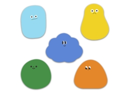 200 Mini Blocos de Notas Adesivas Fofos com Desenhos Animados, Formato de Bloco, Pacote com 5 MDUG