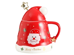 Laxiscreed Caneca De Natal Santa Claus Com Tampa E Bastador, Cerâmica De Alta Capacidade