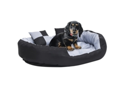 Vidaxl Almofadão P/ Cães Reversível E Lavável 110x80x23 Cm Cinza/preto