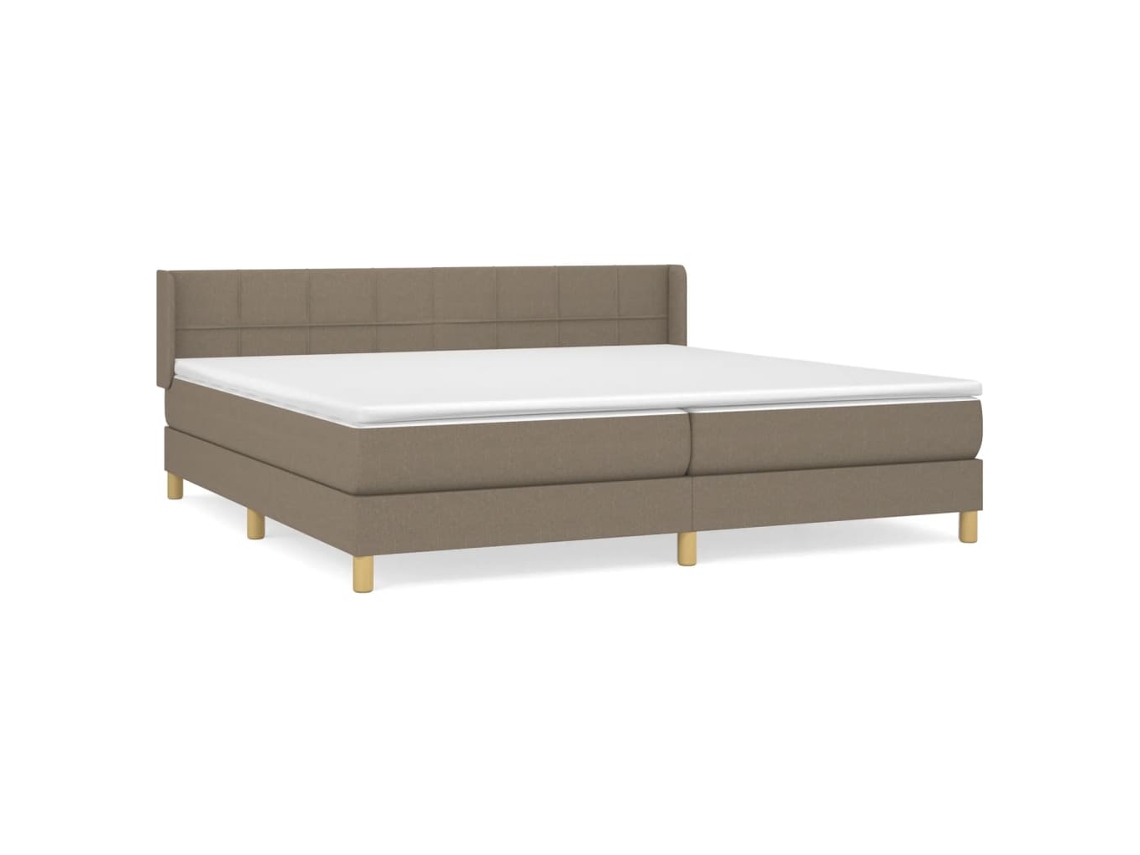 Cama com Molas/Colchão 200x200 Cm em Tecido Castanho Acinzentado MAISON EXCLUSIVE