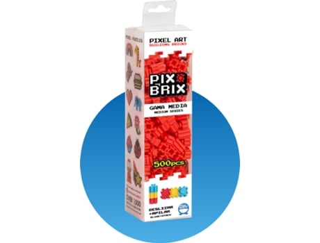 Blocos de Construção PIX BRIX Medium Series Units - Vermelho (Idade Mínima Recomendada: 6 anos - 500 Peças)