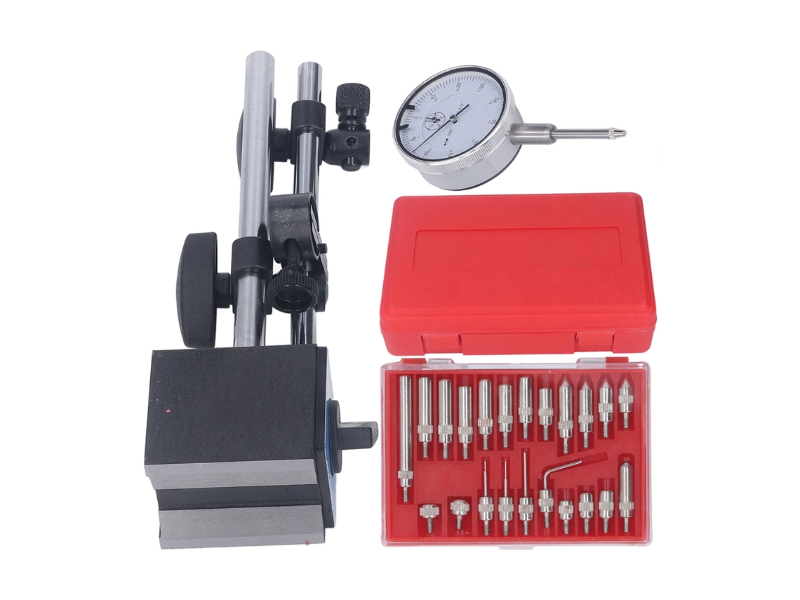 Indicador Dial Com Base Magnética Ajustável Precisão 0-1 Polegada Conjunto De Inspeção Profissional