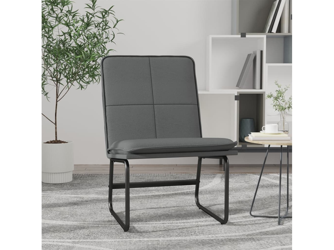 Vidaxl Cadeira Lounge 54x75x76 Cm Couro Artificial Cinzento
