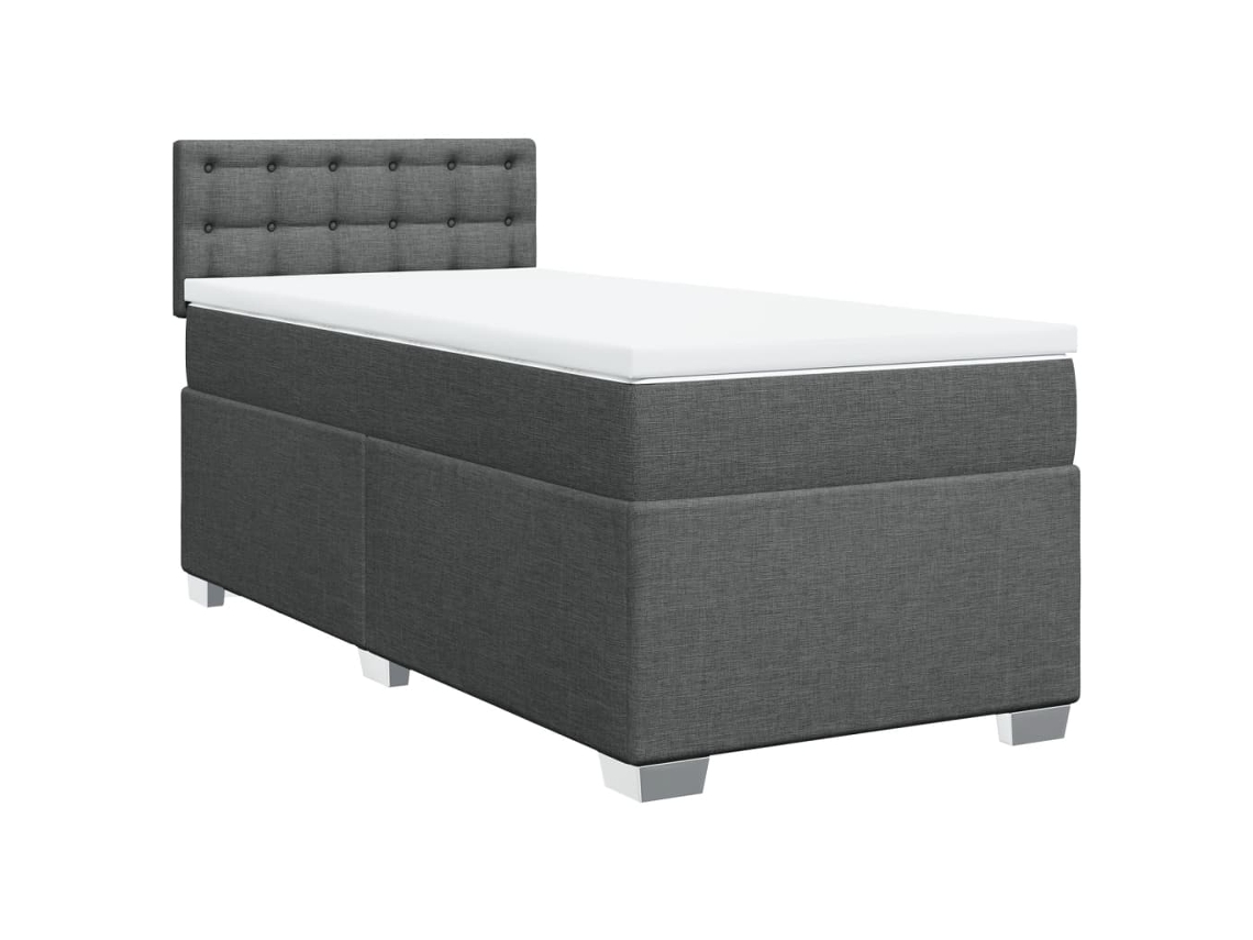 Cama com Molas/colchão 100x200 Cm Tecido Cinza escuro MAISON EXCLUSIVE