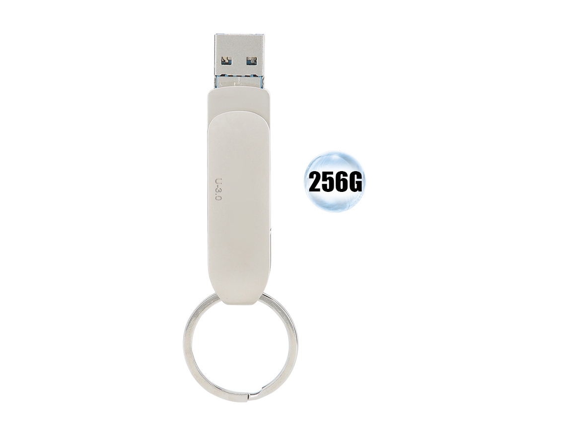 Pen Drive De Alta Velocidade Rotativo Typec 3 Em 1 Para Celular Android E Computador 256g