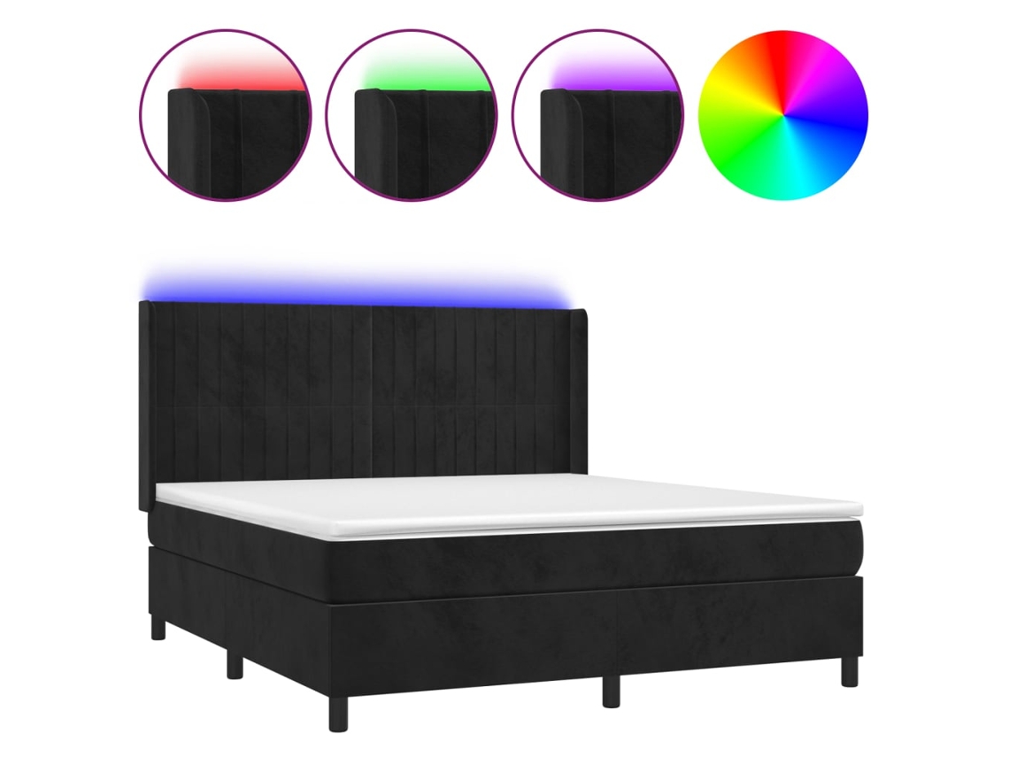 Box Spring Bed, Box Spring Beds Vidaxl Preto Veludo (160 X 200 Cm)